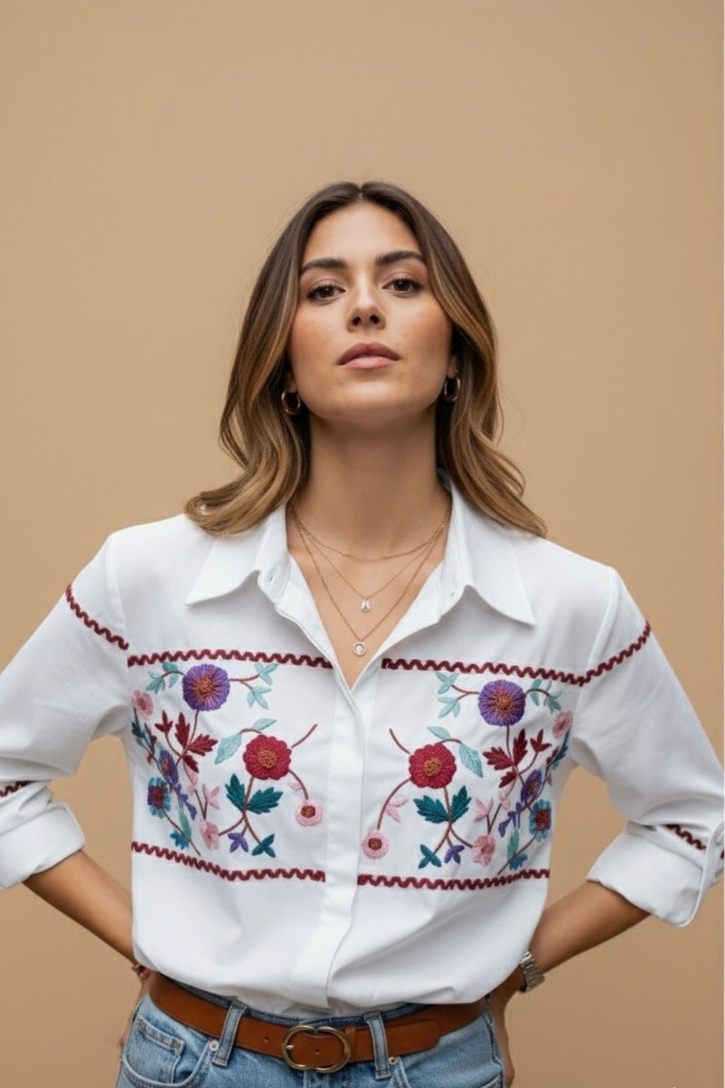 BLOSSOM WHITE FLORAL SHIRT