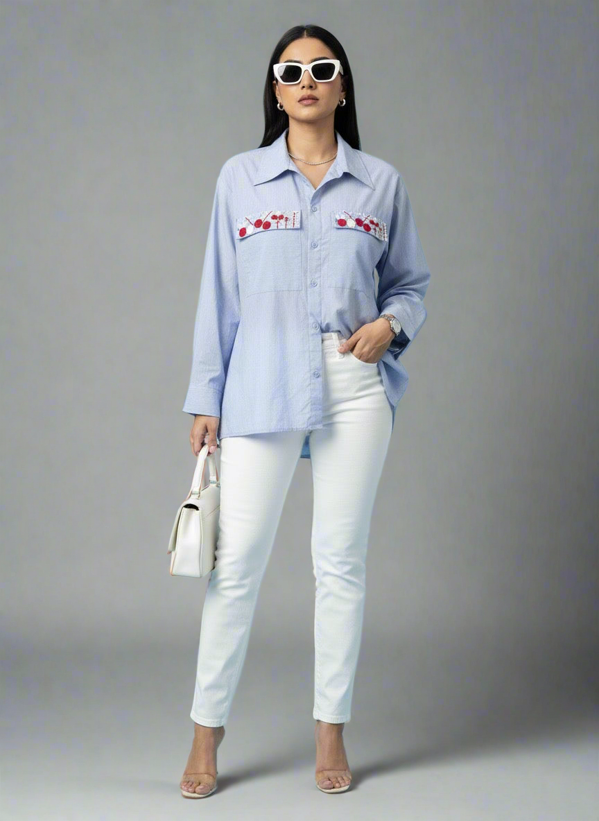 BLOSSOM LIGHT BLUE SHIRT