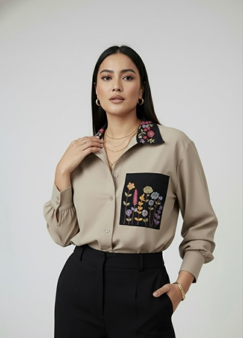 ELORA SLATE GREY SHIRT