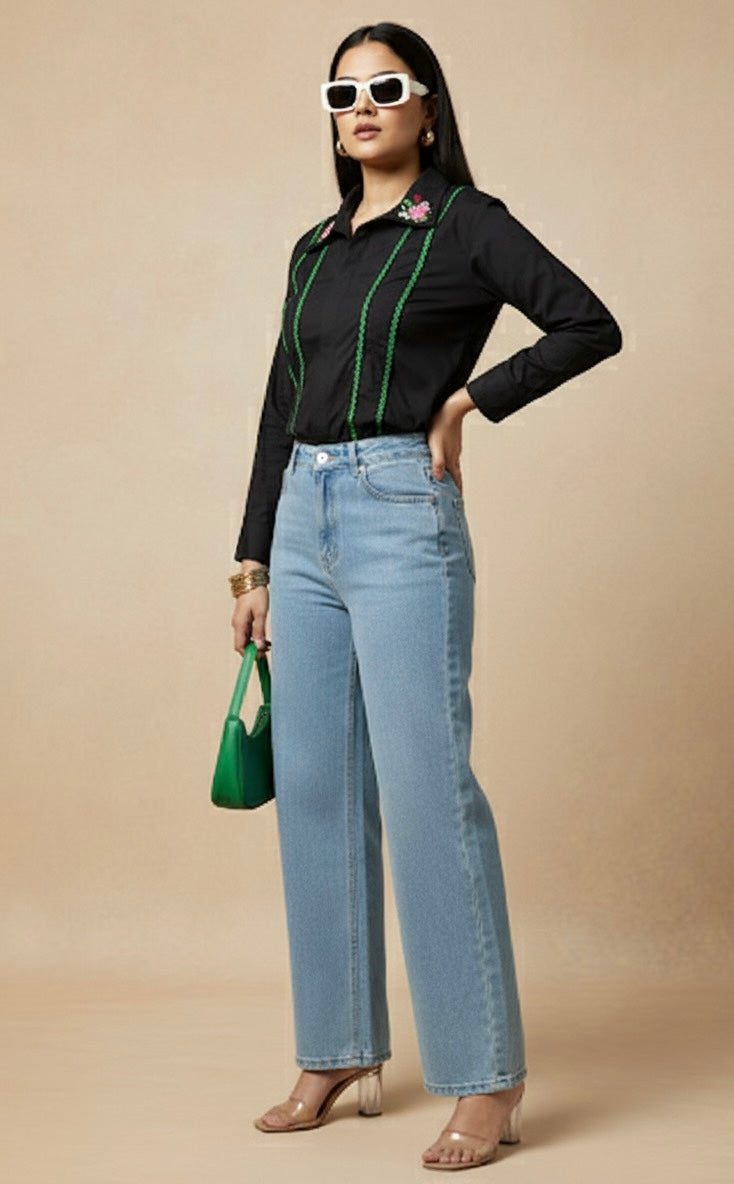 BLOSSOM BLACK LACE SHIRT