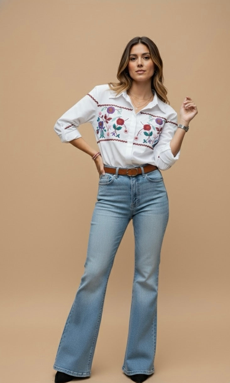 BLOSSOM WHITE FLORAL SHIRT