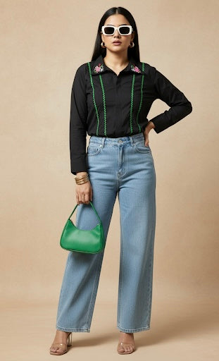 BLOSSOM BLACK LACE SHIRT