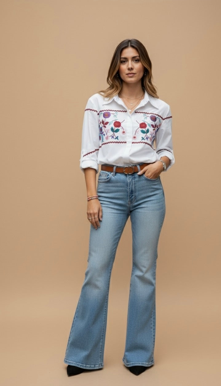 BLOSSOM WHITE FLORAL SHIRT