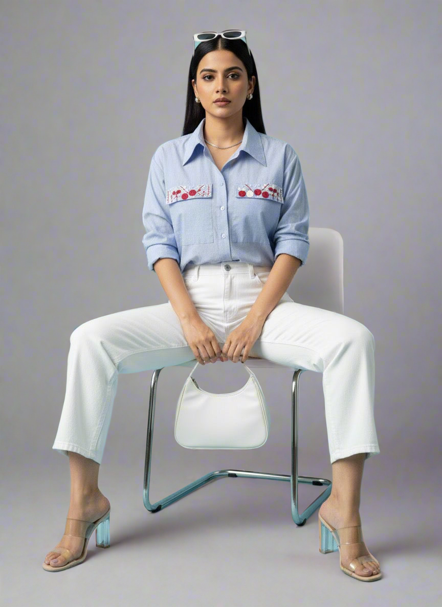 BLOSSOM LIGHT BLUE SHIRT