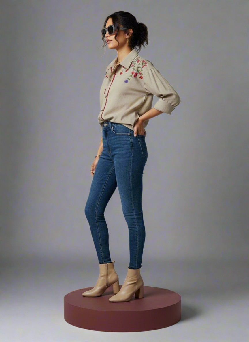 BLOSSOM BEIGE LACE SHIRT