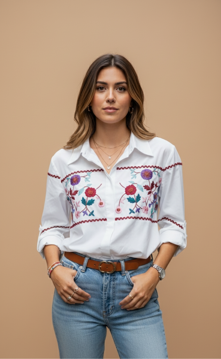 BLOSSOM WHITE FLORAL SHIRT