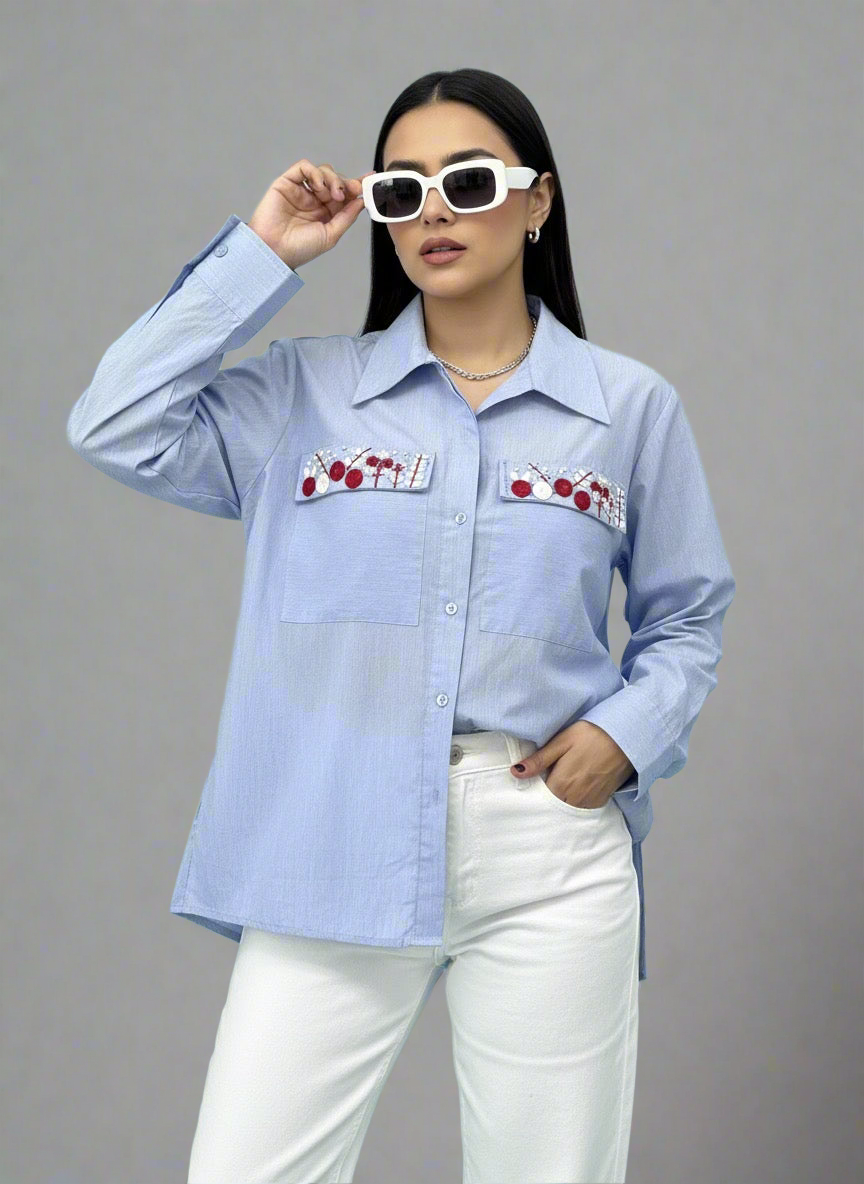 BLOSSOM LIGHT BLUE SHIRT