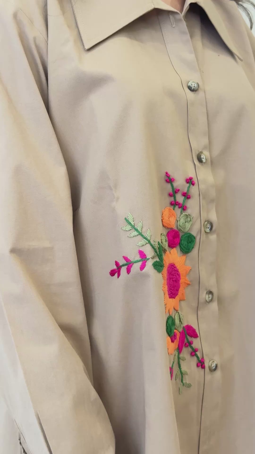 ELORA TAN OVERSIZED SHIRT